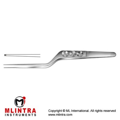 Yasargil Micro Forcep Bayonet Shaped - 1 x 2 Teeth Stainless Steel, 16 cm - 6 1/4" Yasargil Micro Forcep Bayonet Shaped - 1 x 2 Teeth Stainless Steel, 16 cm - 6 1/4"